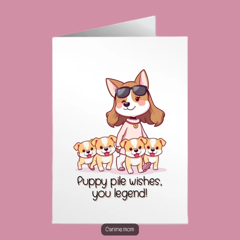 Free Printable Birthday Card: Funny Dog Lady Puppy Pack for Dog Lovers