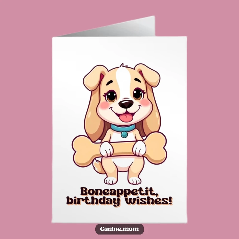 Free Printable Birthday Card: Giant Bone Dog Lady for Happy Howl-idays