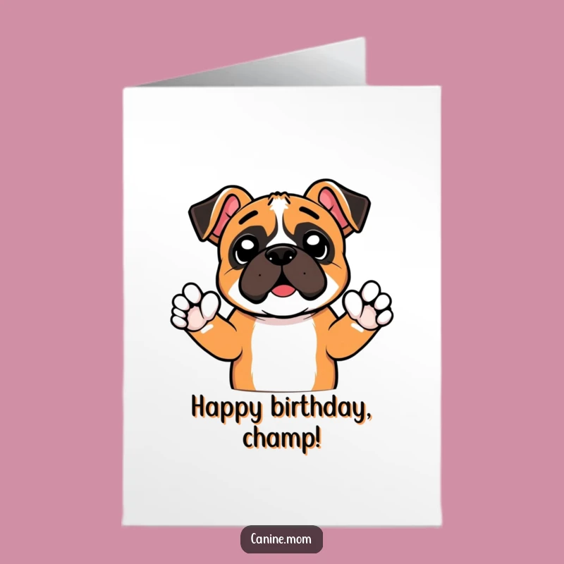 Free Printable Funny Birthday Card: Boxer Cheer Victory Downloadable Gift