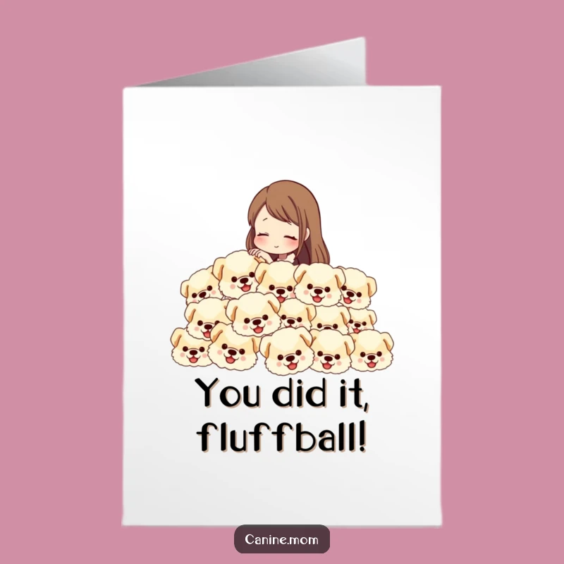 Free Printable Dog Head Cascade Congrats Card - Celebrate with Pawsitive Vibes Download