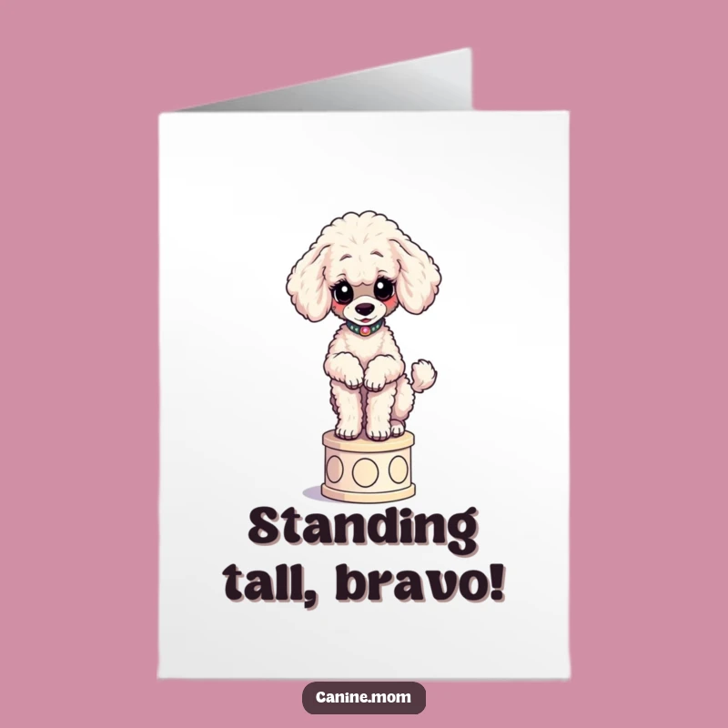 Free Printable Poodle Congratulations Card: Elegant Poodle Downloadable Gift, Funny Art