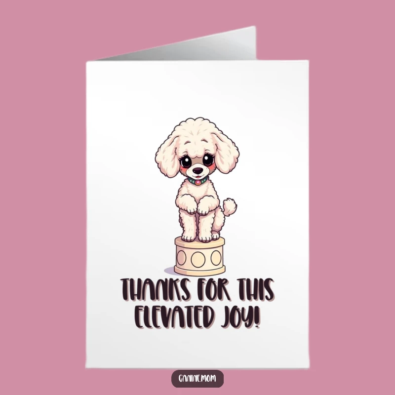 Free Printable Poodle Thank You Card: Elegant Poodle Downloadable Gift, Funny Art