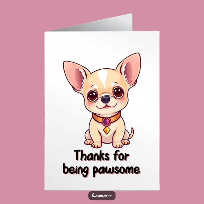 Free Printable Regal Chihuahua Thank You Card: Sophisticated Dog Downloadable Gift