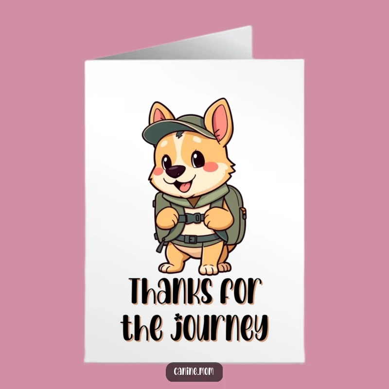 Free Printable Thank You Card: Adventure Dog Backpack Funny Downloadable Gift!