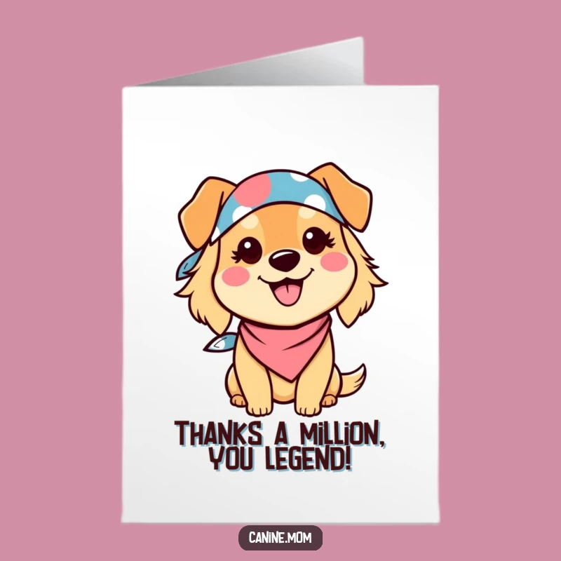 Free Printable Thank You Card: Kawaii Dog Lady Grateful, Downloadable Gift
