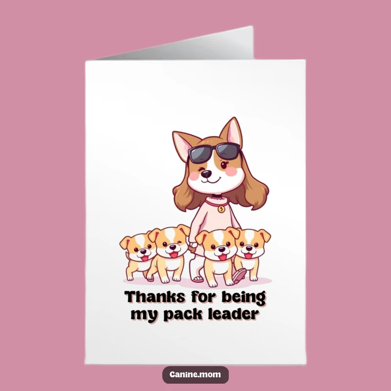 Free Printable Thank You Card: Adorable Dog Lady Puppy Pack Expressing Gratitude