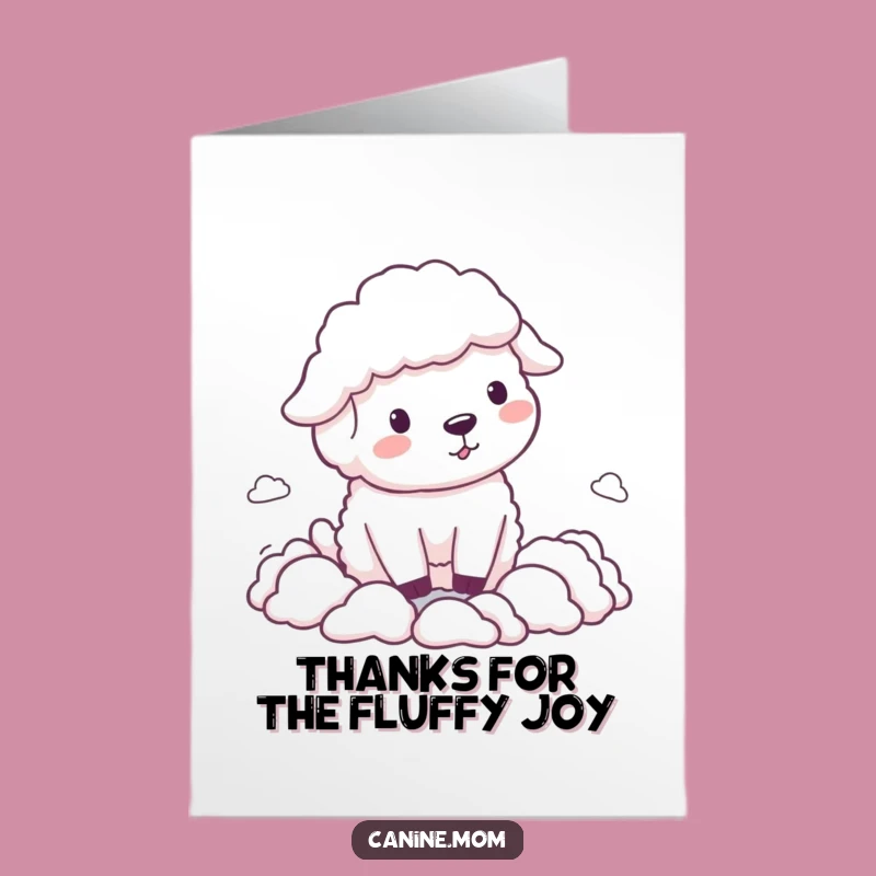 Free Printable Thank You Card: Funny Sheepdog Herding Clouds, Ideal Downloadable Gift!