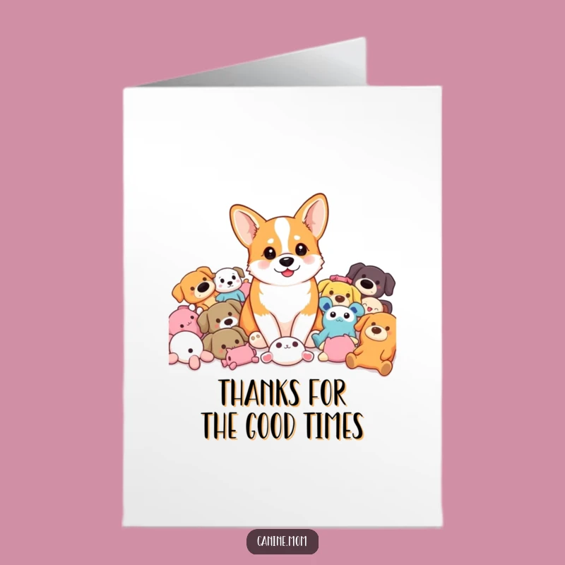Free Printable Corgi Thank You Card: Cute Dog Downloadable Gift for Friend