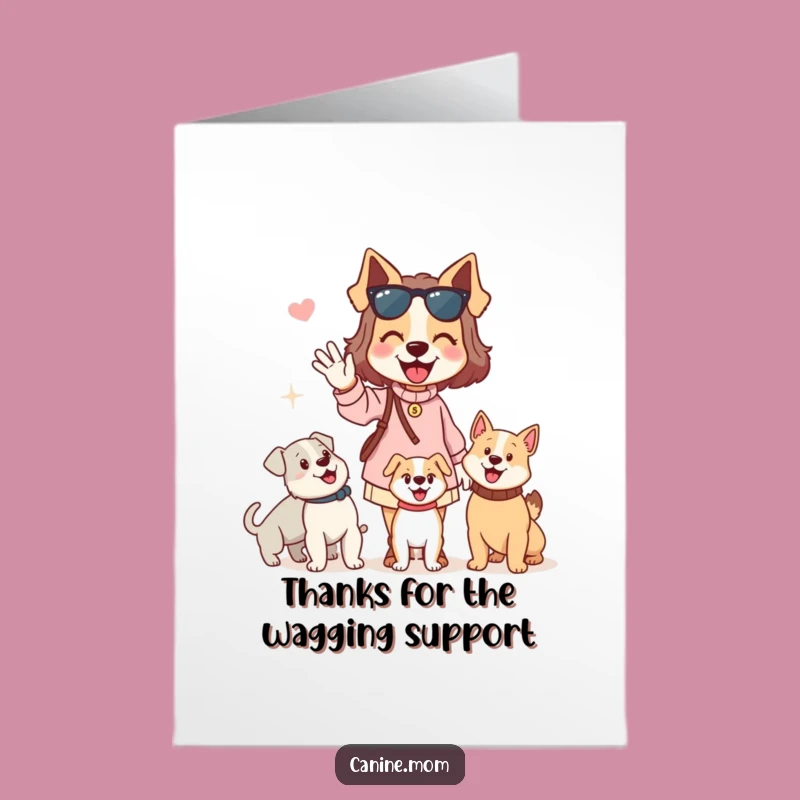 Free Printable Thank You Card: Dog Lady Saying Hi to Dogs, Heartfelt Download
