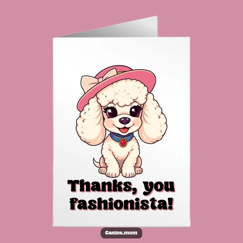 Free Printable Thank You Card: Coy Poodle's Chic Gratitude!