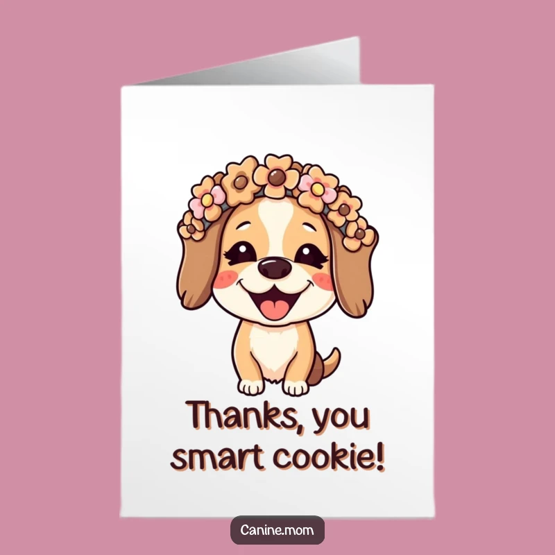 Free Printable Thank You Card: Dog Biscuit Crown Dog Lady, Grateful Download