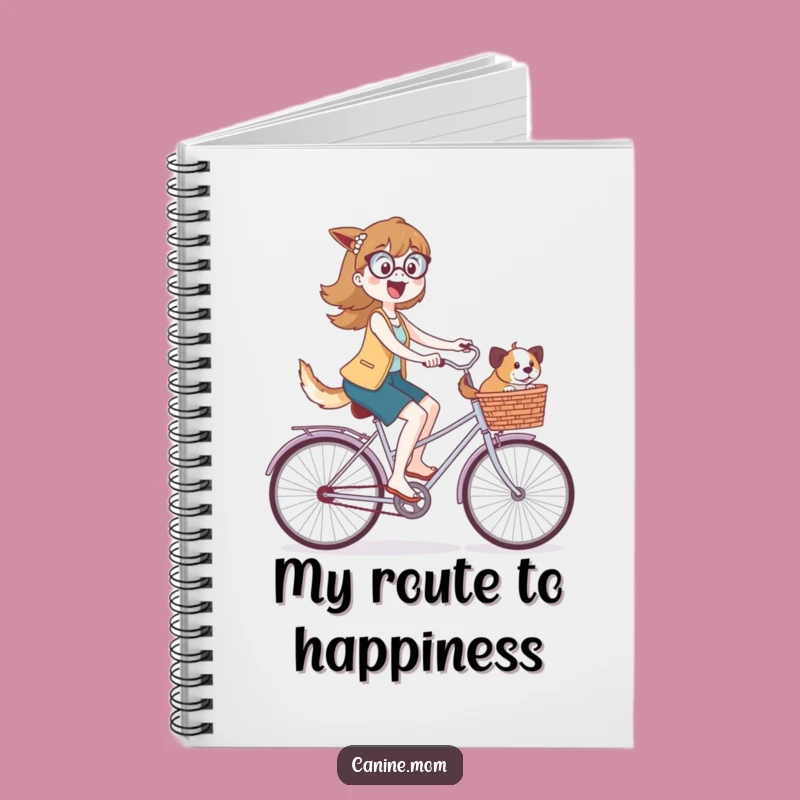 Funny Dog Lady Bicycle Notebook: Cute Pup Rider Journal for Dog Lovers