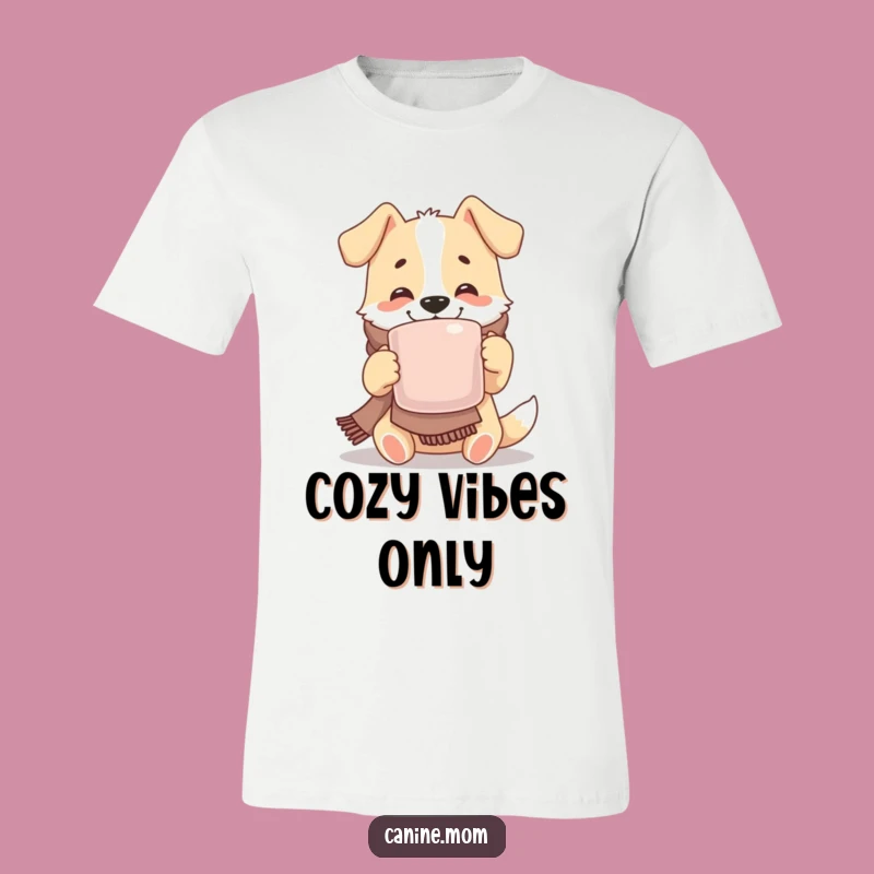 Funny Cozy Scarf Dog T-Shirt: Sip and Smile in Warm Comfort