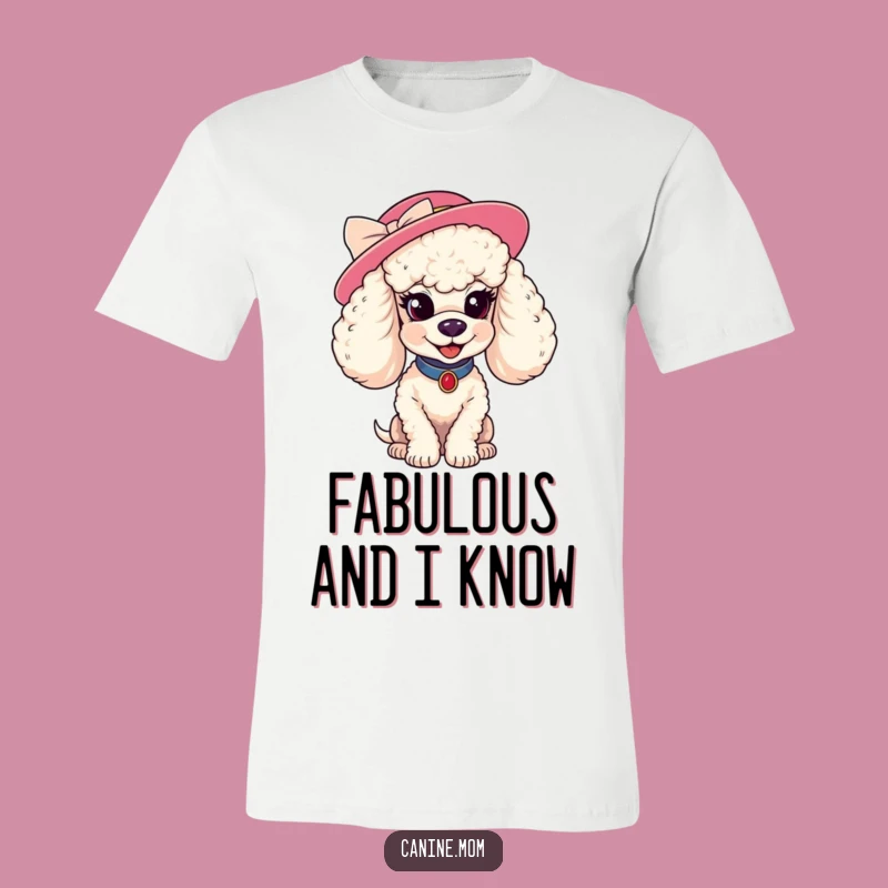 Funny Poodle Hat T-Shirt - Coy Smile, Fashionista Dog Tee Gift