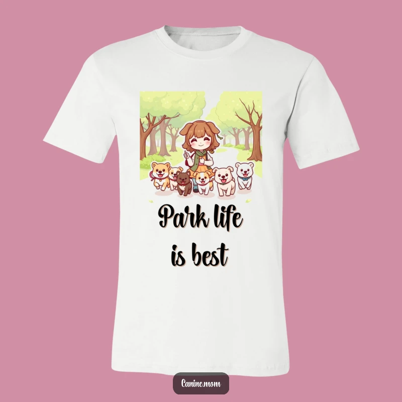 Funny Dog Lady Park T-Shirt: Kawaii Dogs Running Tee, Perfect Gift