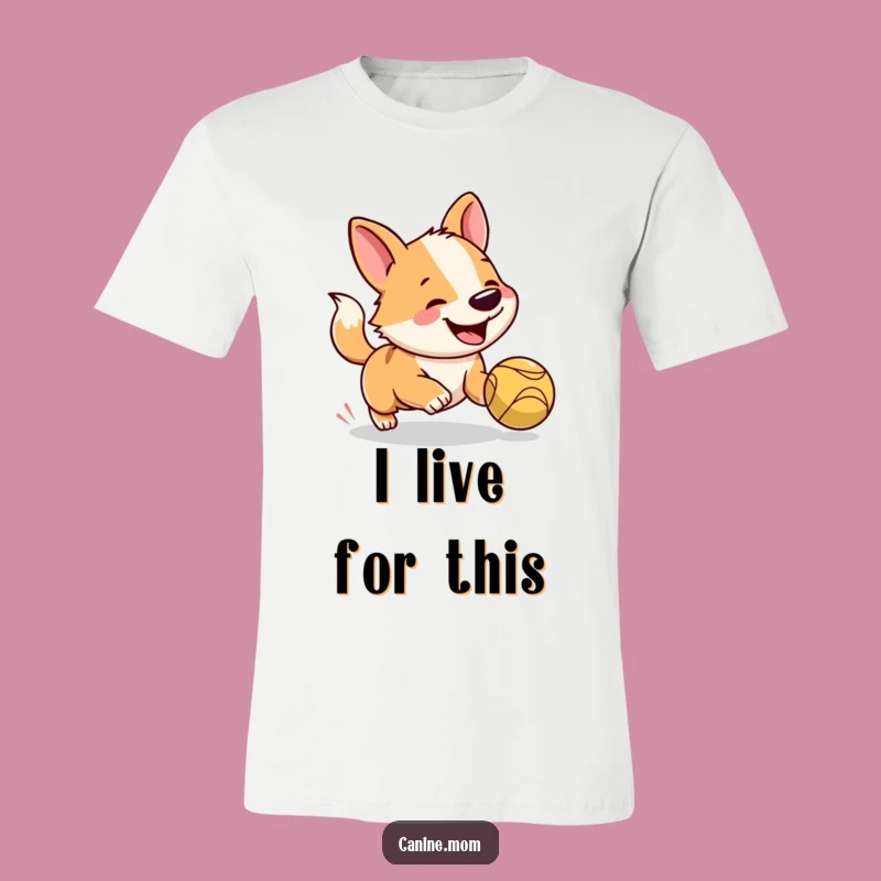 Funny Dog T-Shirt: Joyful Pup Chasing Ball, Perfect Comical Gift