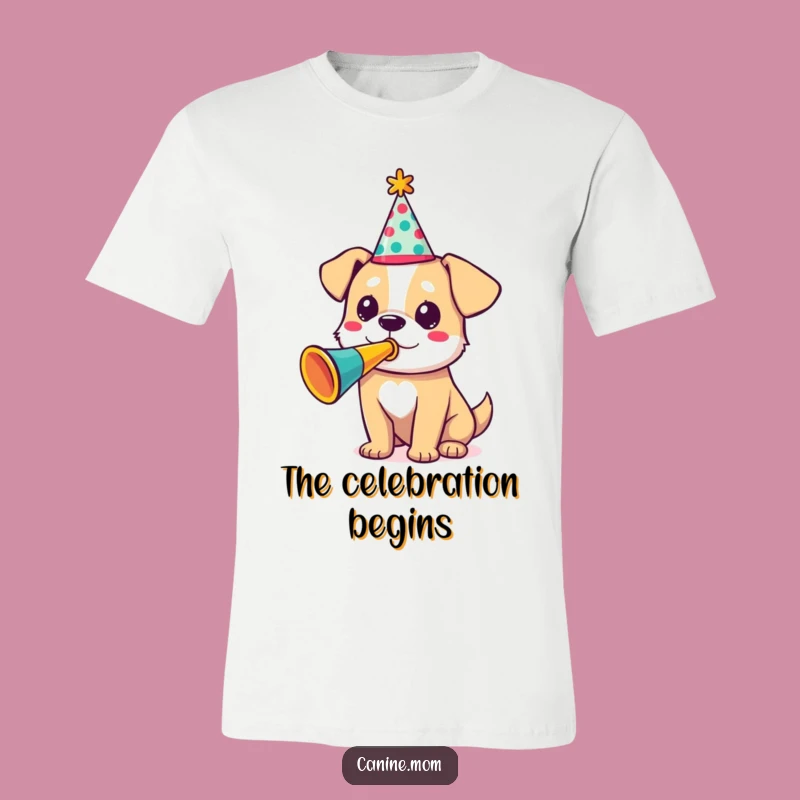 Funny Festive Dog T-Shirt - Musical Celebration Apparel Gift