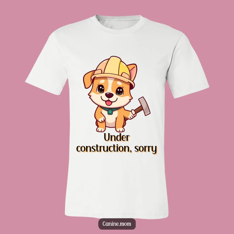 Funny Construction Dog T-Shirt - DIY Canine Apparel Funny Gift