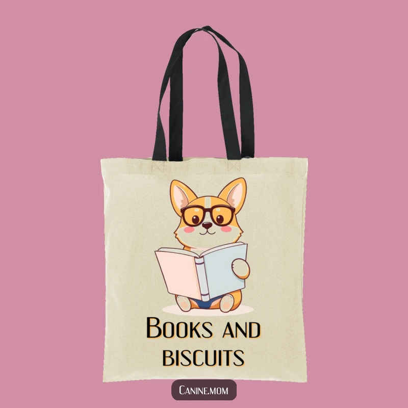 Funny Corgi Reading Book Tote Bag: Carry Books & Smiles!