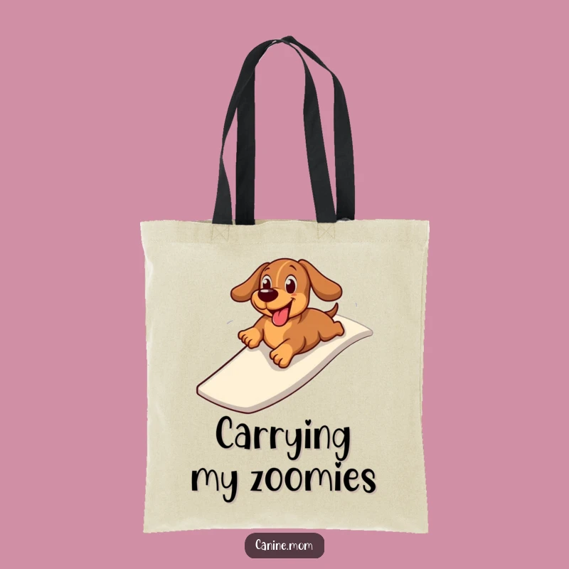 Funny Dachshund Slide Tote Bag: Cheerful Wiener Dog, Spacious & Hilarious Gift