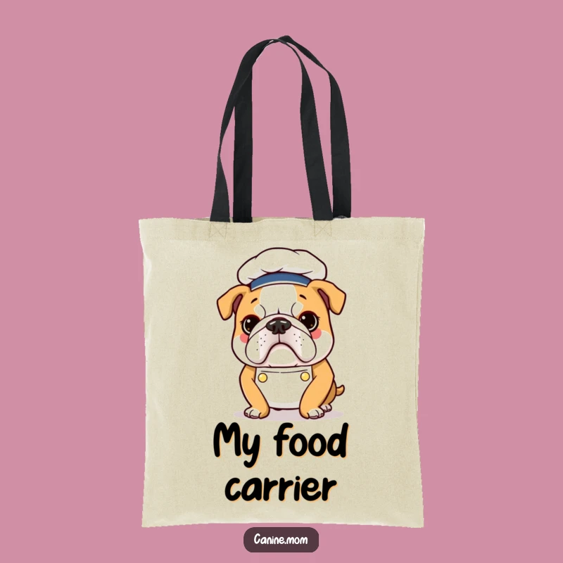 Funny Bulldog Chef Tote Bag - Culinary Pup Accessory Gift