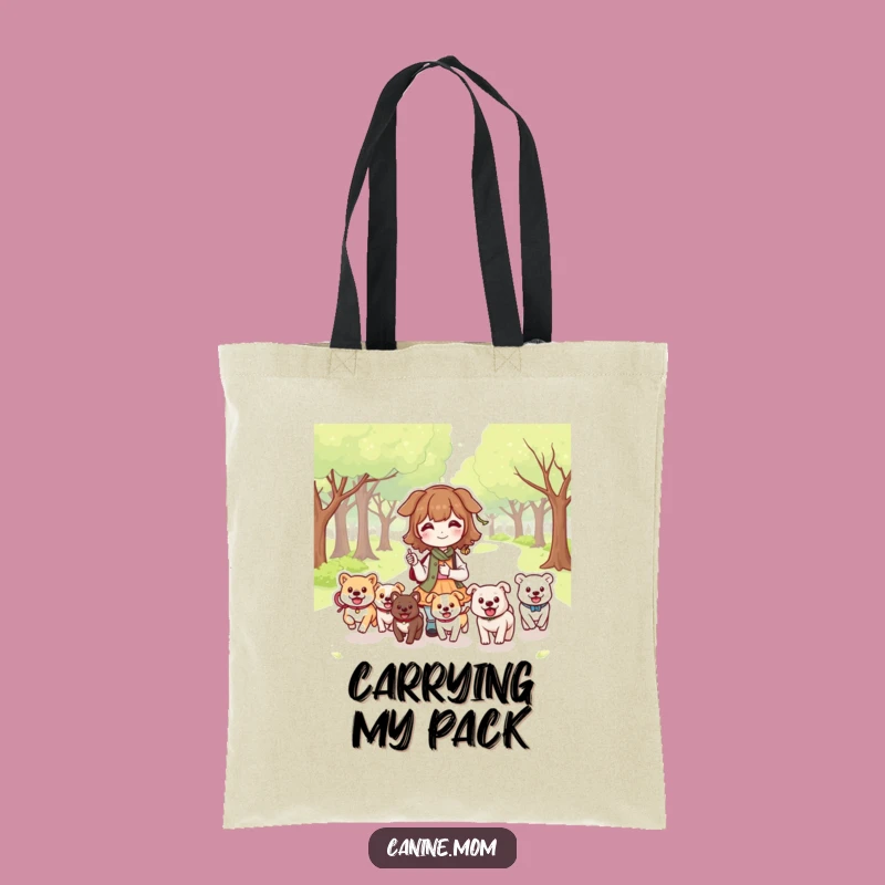 Funny Dog Lady Park Tote: Kawaii Dog Scene Bag, Perfect Gift