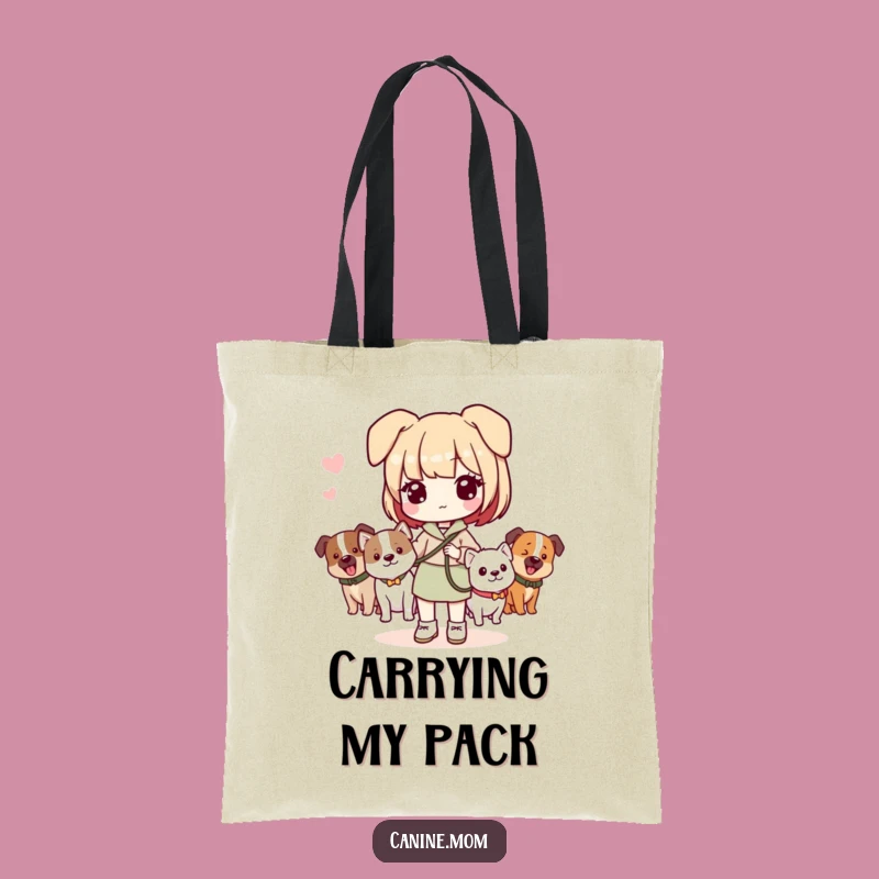 Funny Dog Lady Tote Bag: Carry your essentials with your pack in this funny tote, a practical funny gift.