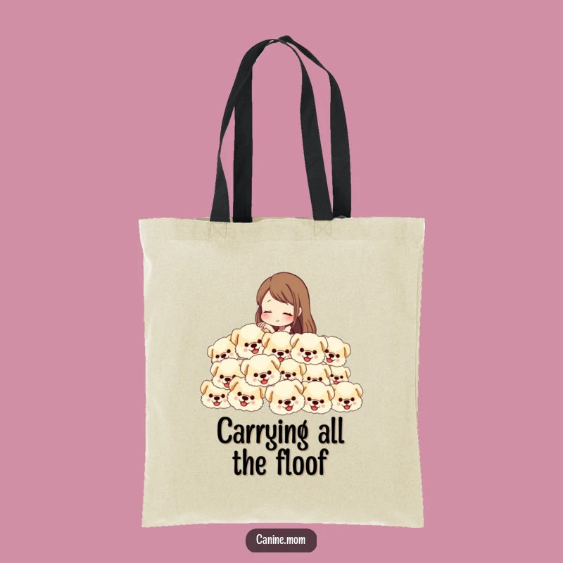 Funny Dog Lover Tote Bag: Petting Fluffy Dog Heads, Hilarious Accessory for Pup Fans