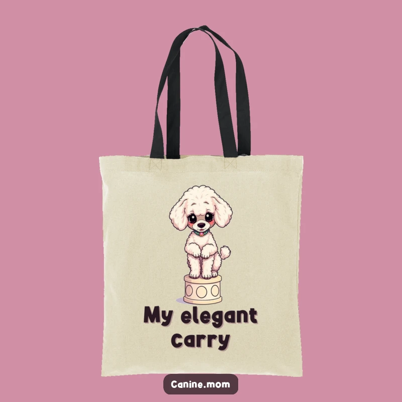 Funny Poodle Pedestal Tote Bag - Elegant Dog Accessory Gift