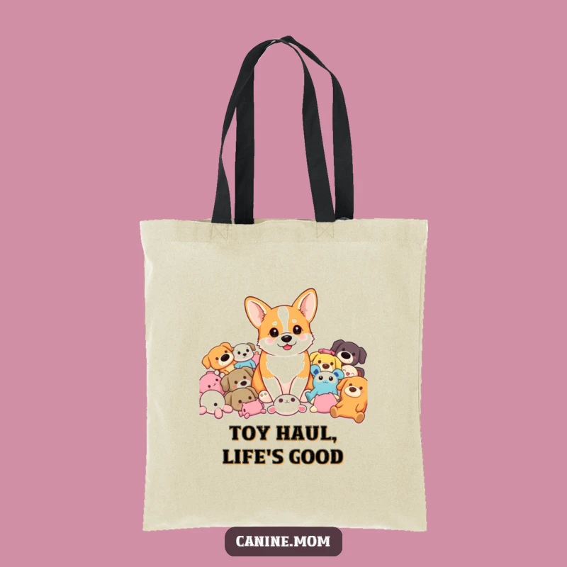 Funny Corgi Toy Pile Tote Bag: Carry Your Corgi Love, Adorable Funny Gift for Pet Parents
