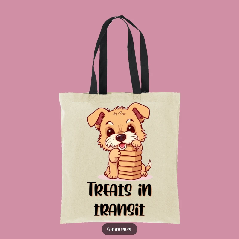 Funny Terrier Biscuit Balance Tote Bag: Mischievous Dog, Carry Laughs